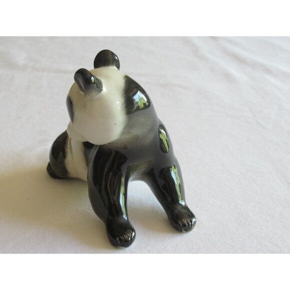 Vintage Lot of 3 Bear Figurines Panda Lomonosov Wolf Sculpture Canada Soapstone - Picture 5 of 12